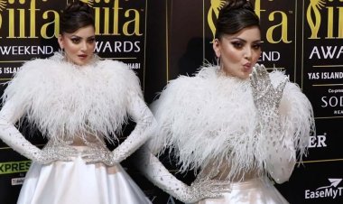 Urvashi Rautela Mesmerizes at IIFA 2023 in Angelic White Feather Gown