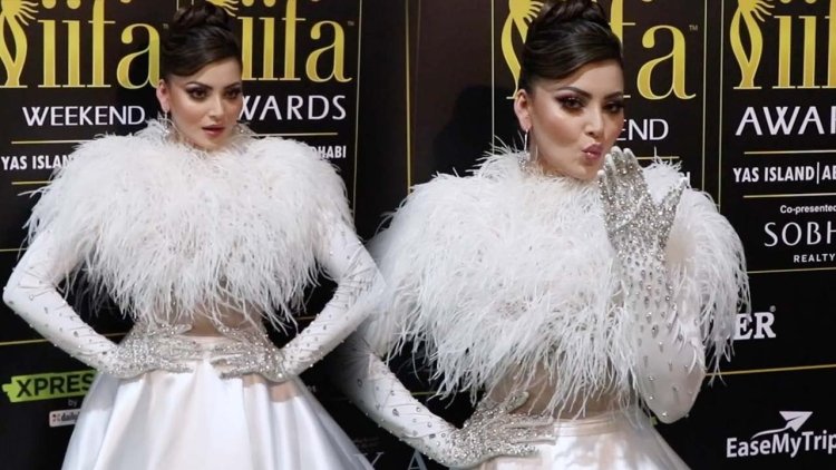 Urvashi Rautela Mesmerizes at IIFA 2023 in Angelic White Feather Gown